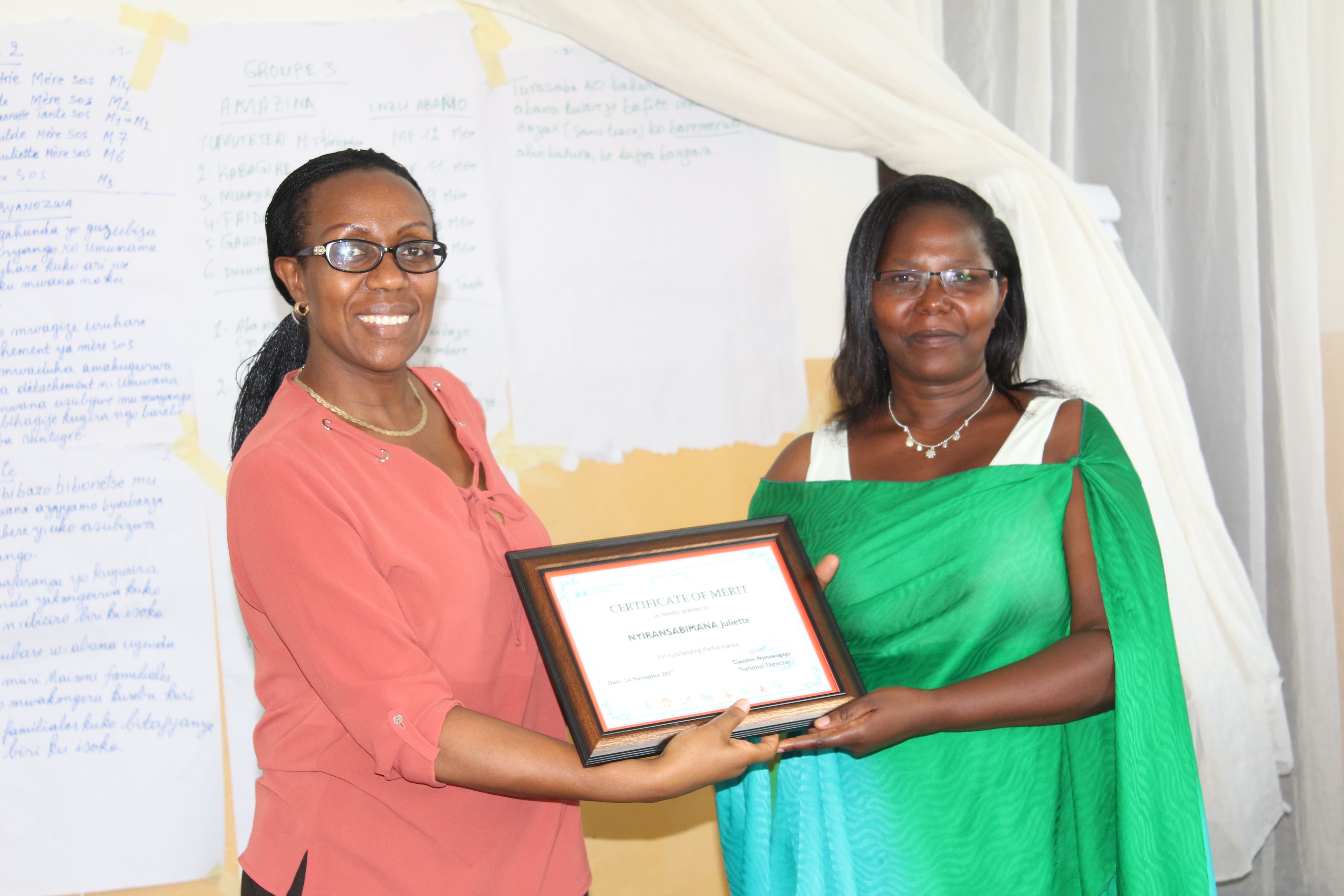 SOS CV RWANDA awarded the best Core-care-co-workers of the year 2016